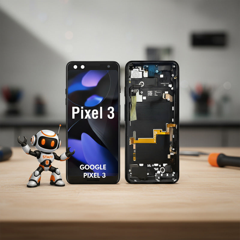 Pantalla Compatible Google Pixel 3 C Marco   Alta Calidad Negro