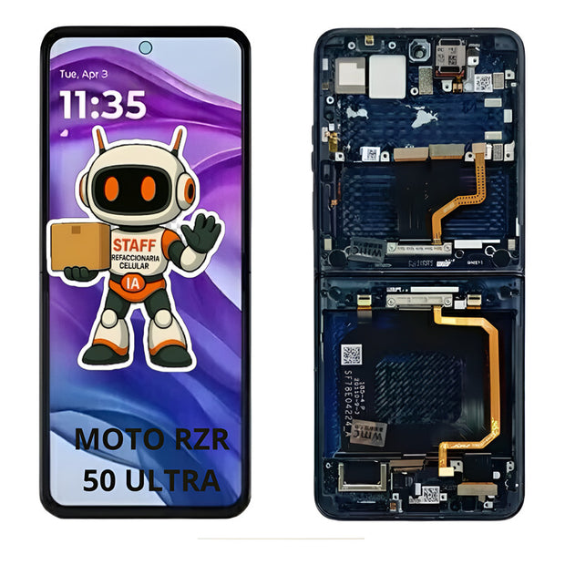 Pantalla Motorola Rzr 50 Ultra C/ Marco Alta Calidad Premium Negro