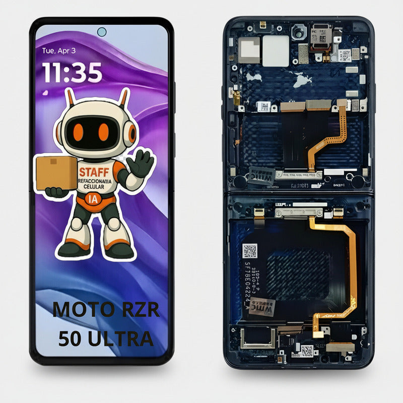 Pantalla Motorola Rzr 50 Ultra C/ Marco Alta Calidad Premium Negro