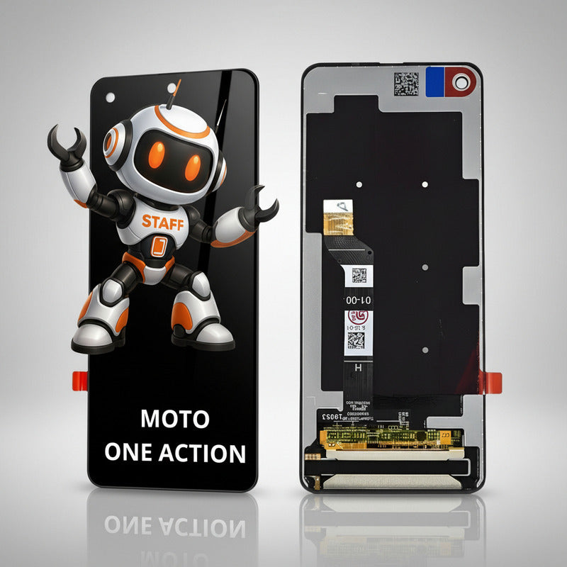 Pantalla Compatible Motorola One Action Alta Calidad Premium Negro