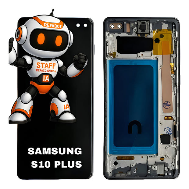 Pantalla Compatible Samsung S10 Plus Marco Premium Negro