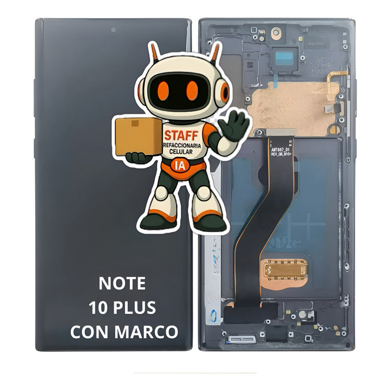 Pantalla  Samsung  Note 10 Plus Amoled Con Marco  Calidad Negro