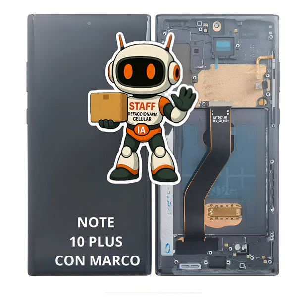 Pantalla  Samsung  Note 10 Plus Amoled Con Marco  Calidad Negro