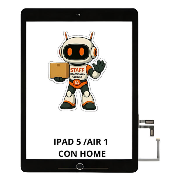 Touch Tactil iPad 5/ Air 1 Con Home Alta Calidad Premium Negro