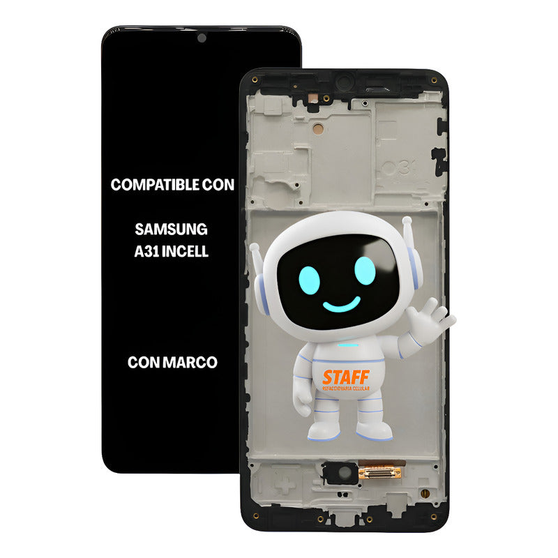 Pantalla Display Incell Para Samsung A31 A315/f  Con Marco Negro