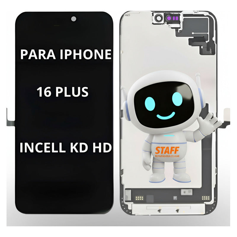 Pantalla Compatible Con iPhone 16 Plus Incell Kd Fhd Negro