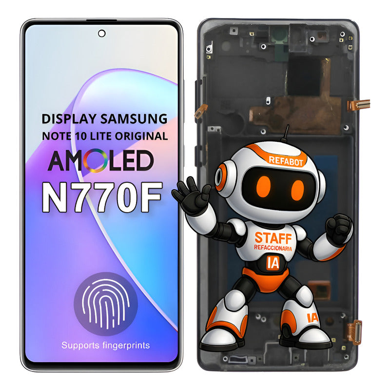 Pantalla Compatible Con Samsung Note 10 Lite Premium Marco Negro