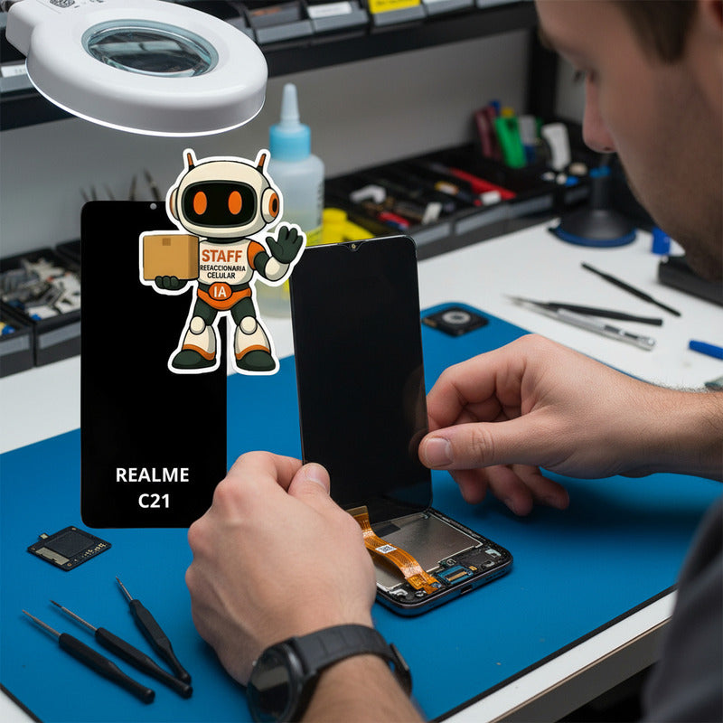 Pantalla Compatible Realme C21 Alta Calidad Premium Negro