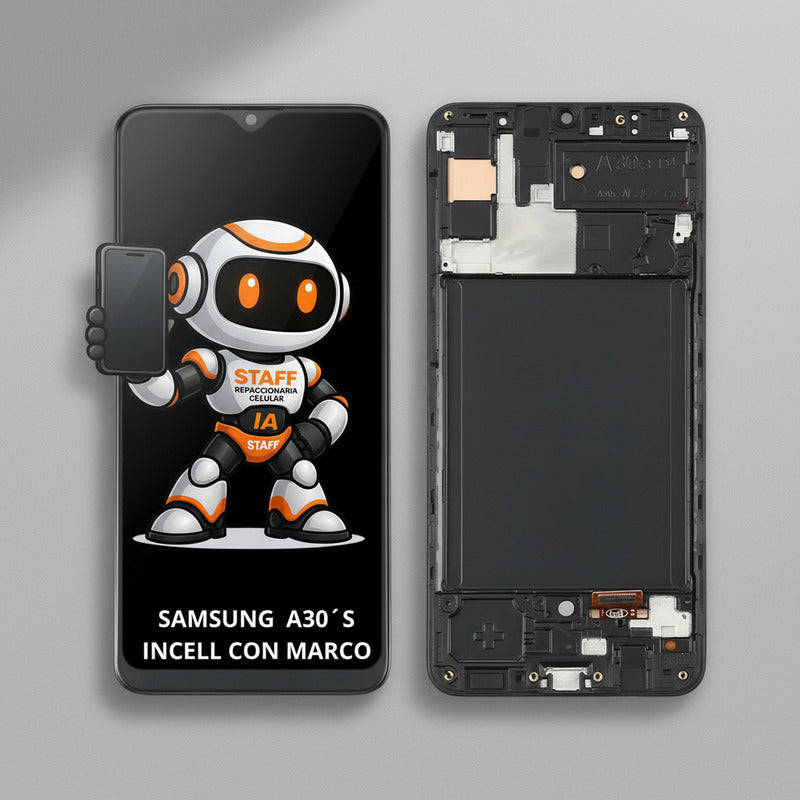 Pantalla Samsung A30 S Incell Marco A307  Calidad Premium Negro