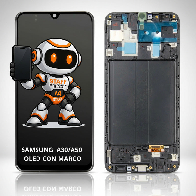 Pantalla Samsung A20/ A30 Oled C/ Marco Alta Calidad Premium Negro