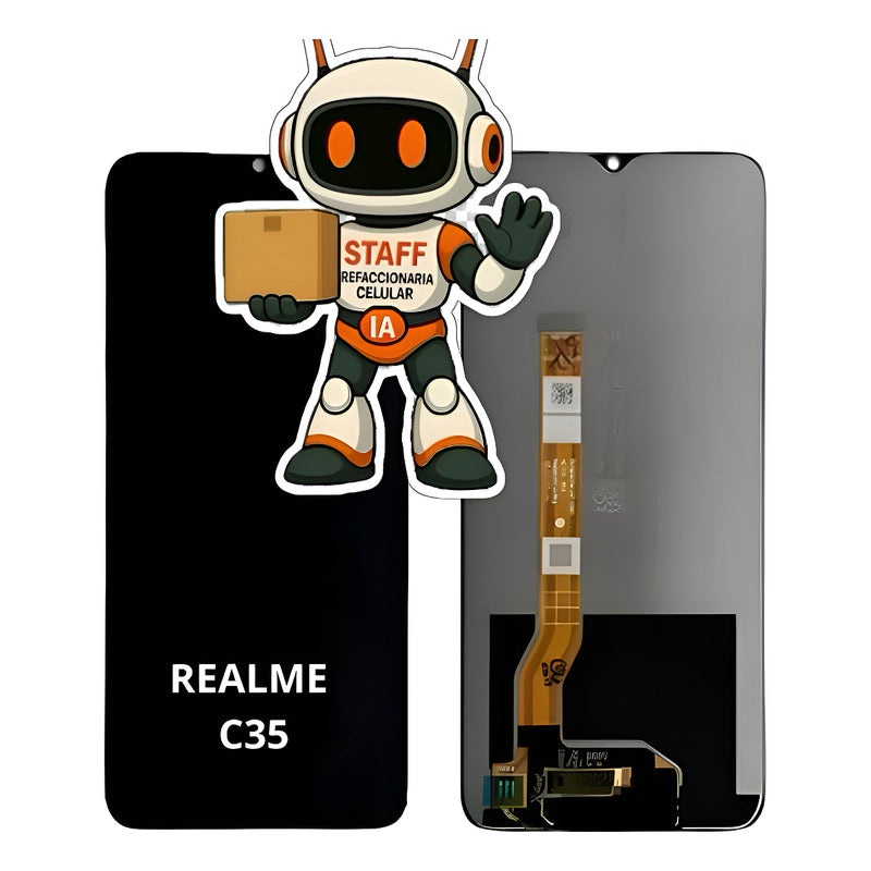 Pantalla Compatible Realme C35 Alta Calidad Premium Negro