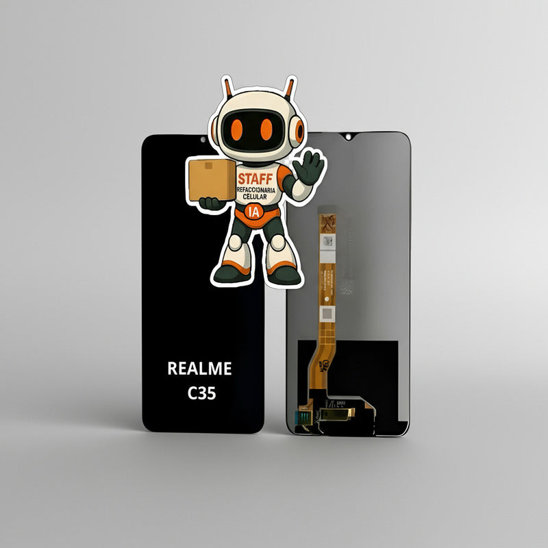 Pantalla Compatible Realme C35 Alta Calidad Premium Negro