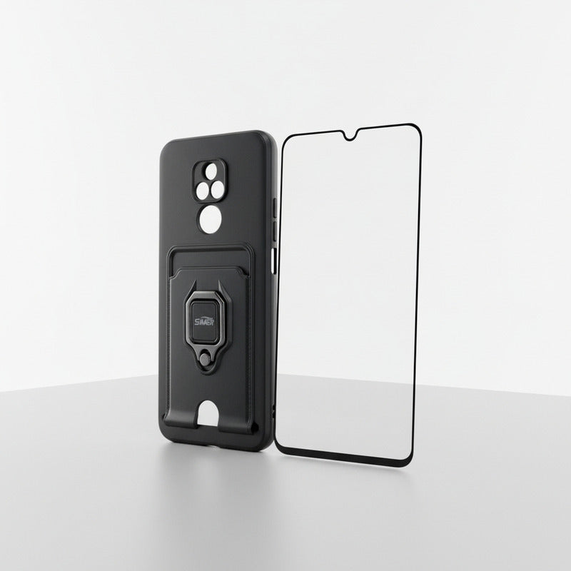 Funda Motorola Moto E7 Mica Cristal Templado Incluida Negro