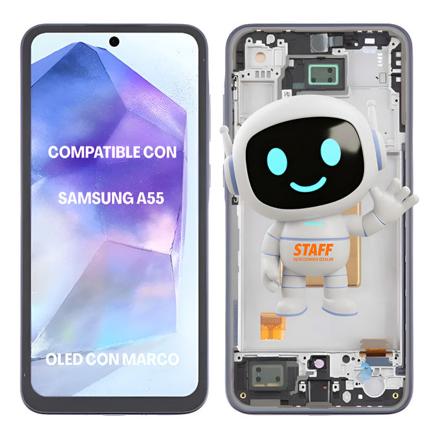 Pantalla Display Oled Para Samsung A55 Con Marco Premium Negro