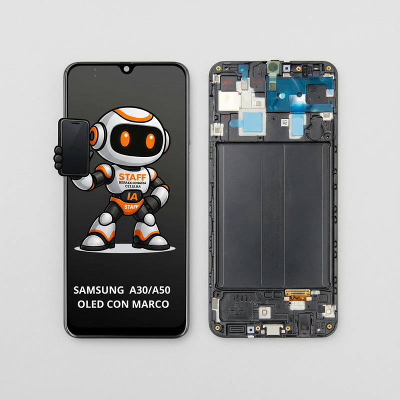 Pantalla Samsung A20/ A30 Oled C/ Marco Alta Calidad Premium Negro