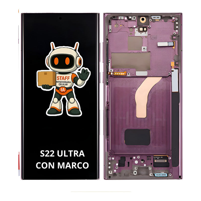 Pantalla Compatible Samsung S22 Ultra Con Marco Alta Calidad Lavanda
