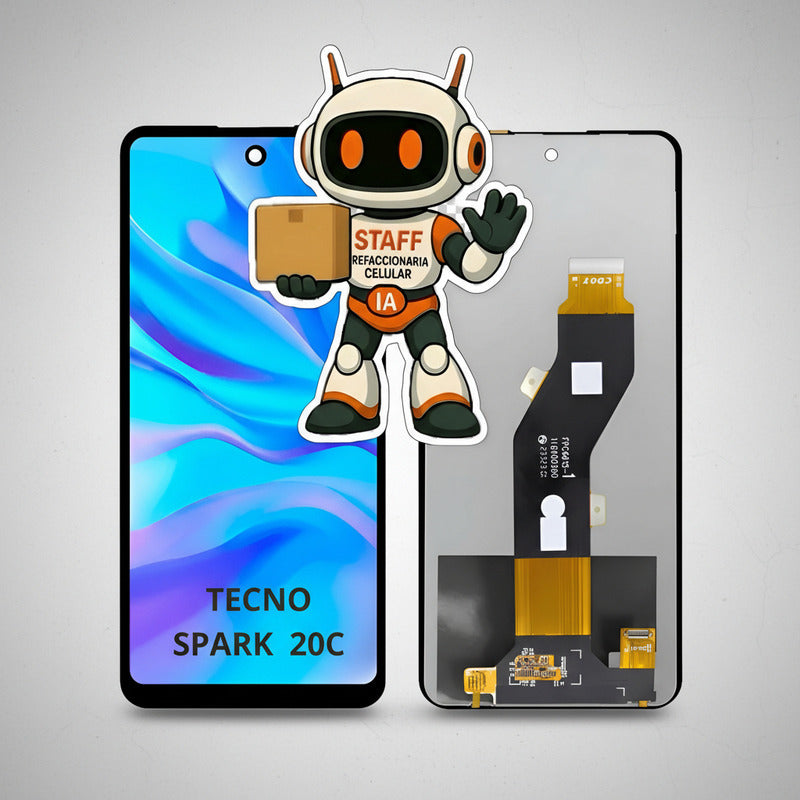 Pantalla Compatible Tecno Spark 20c Alta Calidad Premium Negro