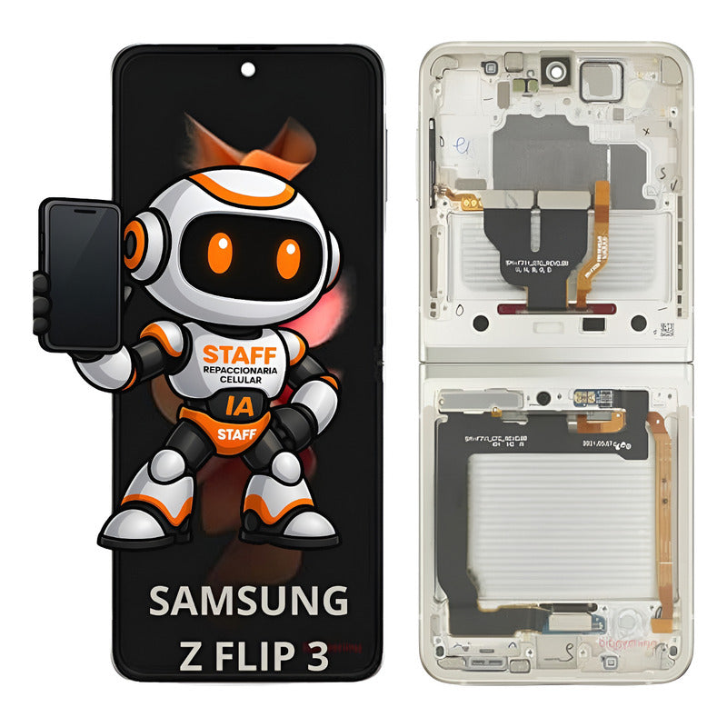 Pantalla Display Premium Z Flip 3 Táctil Calidad Alta Color Blanco