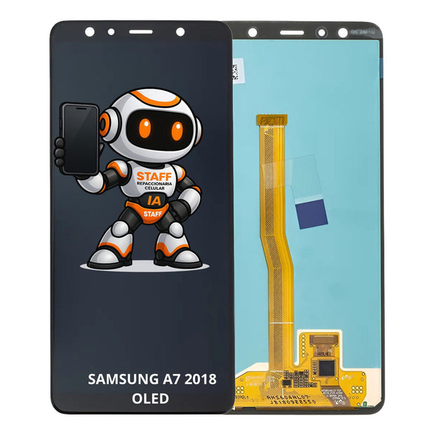 Pantalla Samsung A7 2018 Oled Alta Calidad Premium Negro