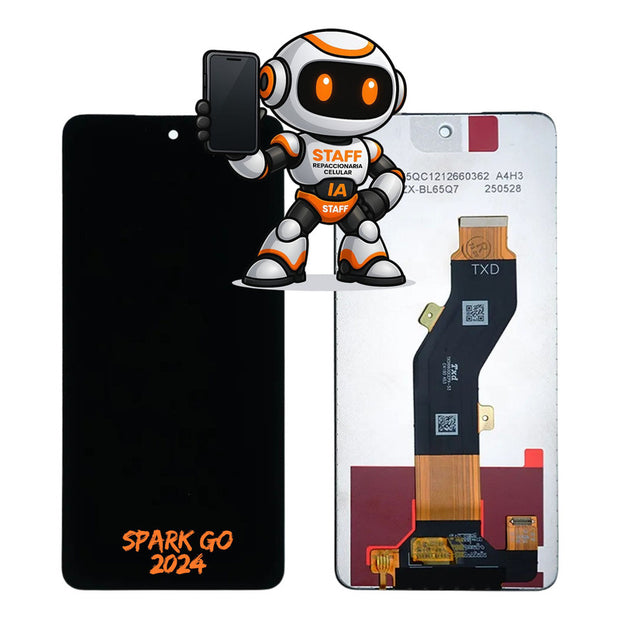 Pantalla Tecno Spark 2024  Alta Calidad Premium Negro