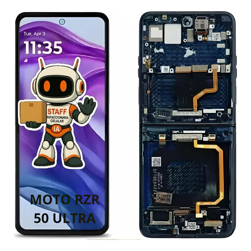 Pantalla Motorola Rzr 50 Ultra C/ Marco Alta Calidad Premium Negro