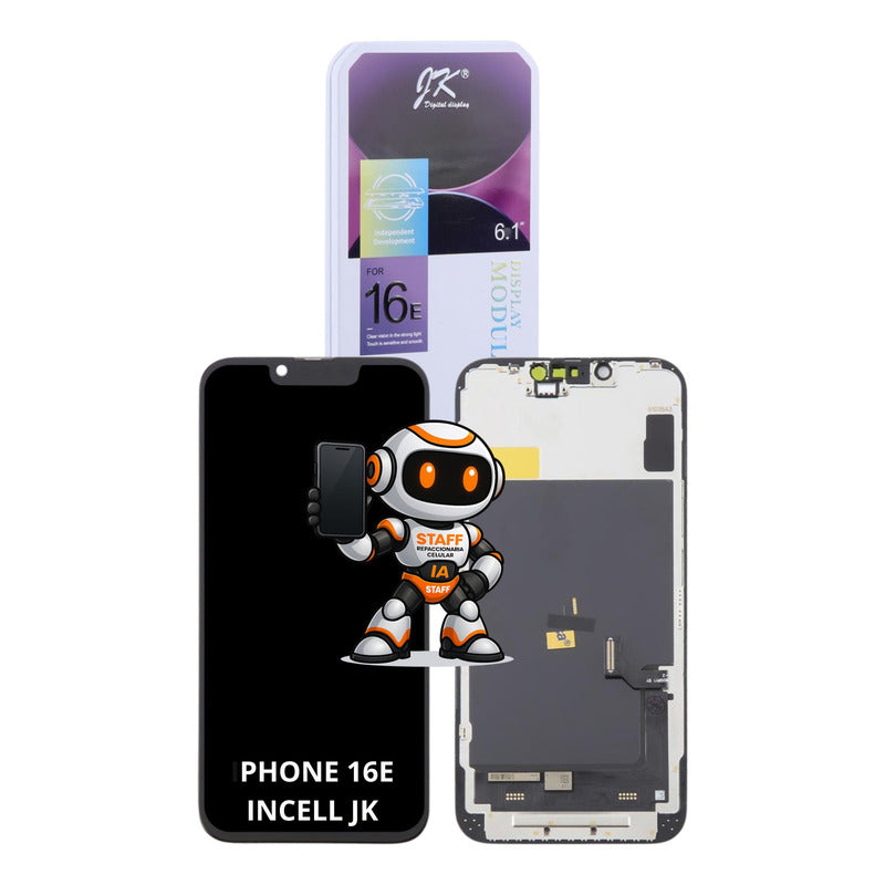Pantalla iPhone 16 E Incell Jk Alta Calidad Premium Negro