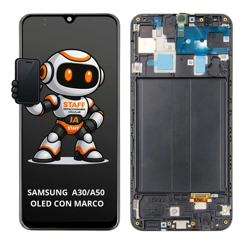 Pantalla Samsung A20/ A30 Oled C/ Marco Alta Calidad Premium Negro