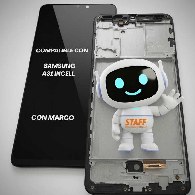 Pantalla Display Incell Para Samsung A31 A315/f  Con Marco Negro