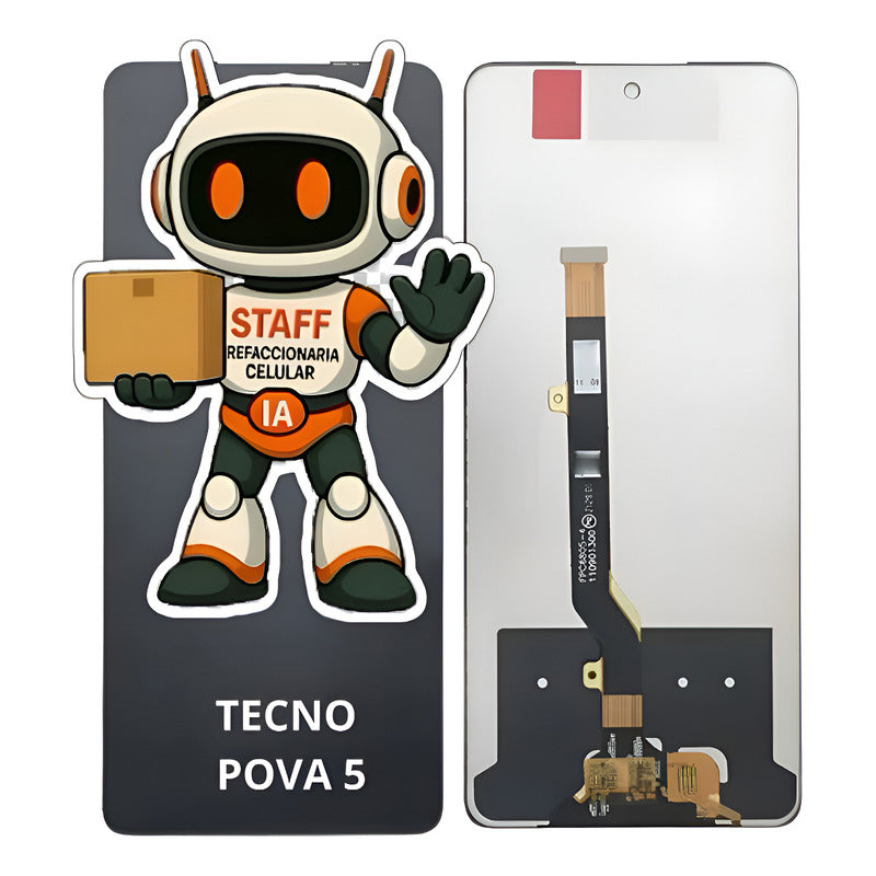 Pantalla Compatible Tecno Pova 5  Alta Calidad Premium Negro