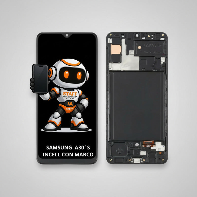 Pantalla Samsung A30 S Incell Marco A307  Calidad Premium Negro