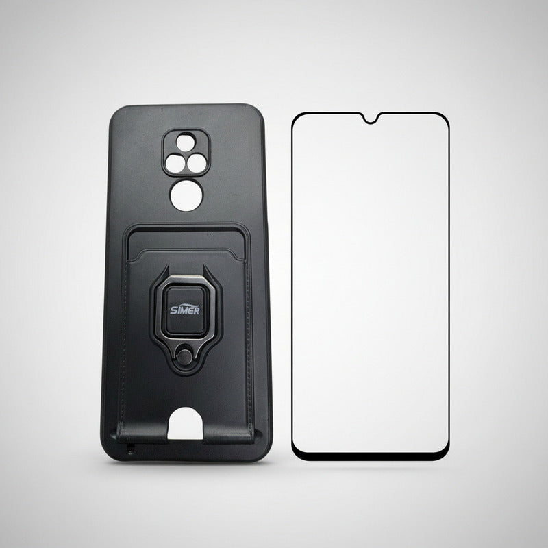 Funda Motorola Moto E7 Mica Cristal Templado Incluida Negro