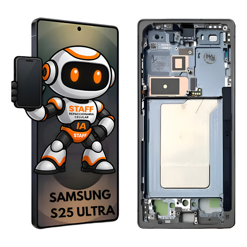 Pantalla Display Premium S25 Ultra Táctil Samsung Con Marco Negro